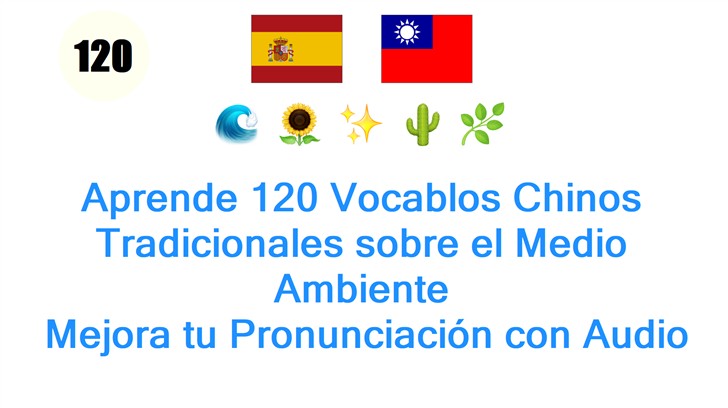 Aprende 120 Vocablos Chinos Tradicionales sobre el Medio Ambiente: Mejora tu Pronunciación con Audio Interactivo